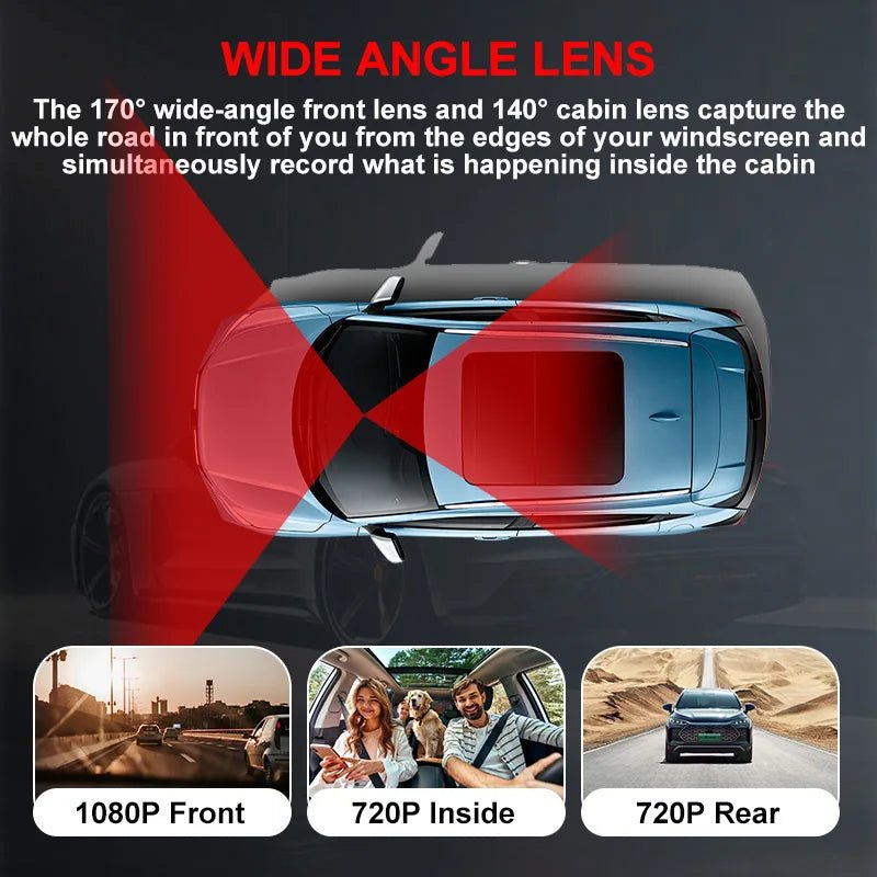 RoadVision 3CH WiFi Car DVR - 170 Wide Angle Night Vision G Sensor 24H Parking 2