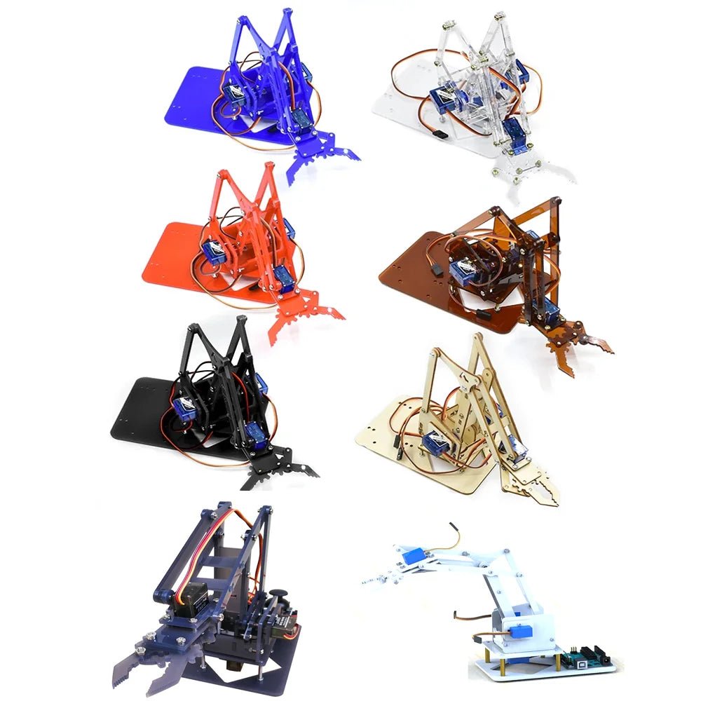 RoboLab SG90 MG90S 4 DOF Unassembled Acrylic Robotic Arm Kit - Arduino STEAM Pro
