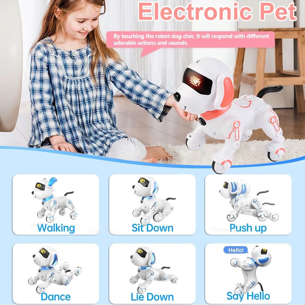 RoboPals RC Robot Dog - Interactive Programmable Learning Toy For Kids Great Gift
