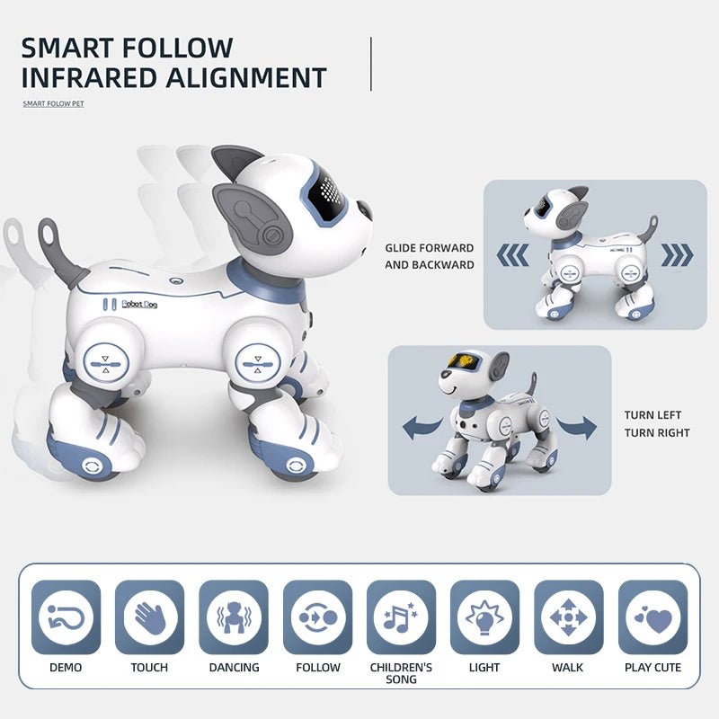 RoboPup Remote Control Robotic Dog - Music, Voice Command, Programmable Routines