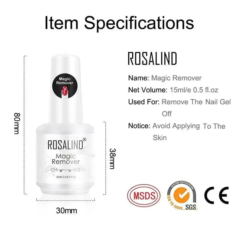 Rosalind Gel Nail Polish Remover Kit For UV Care Easy To Use