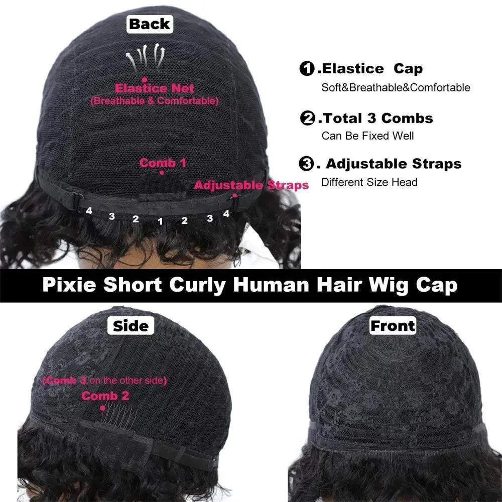 Rose Curly Funmi Brazilian Human Hair Bob Wig Bouncy Cut