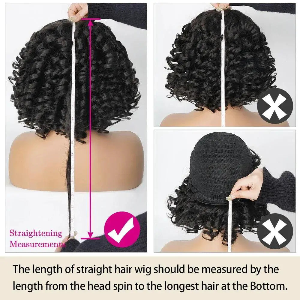 Rose Curly Funmi Brazilian Human Hair Bob Wig Bouncy Cut