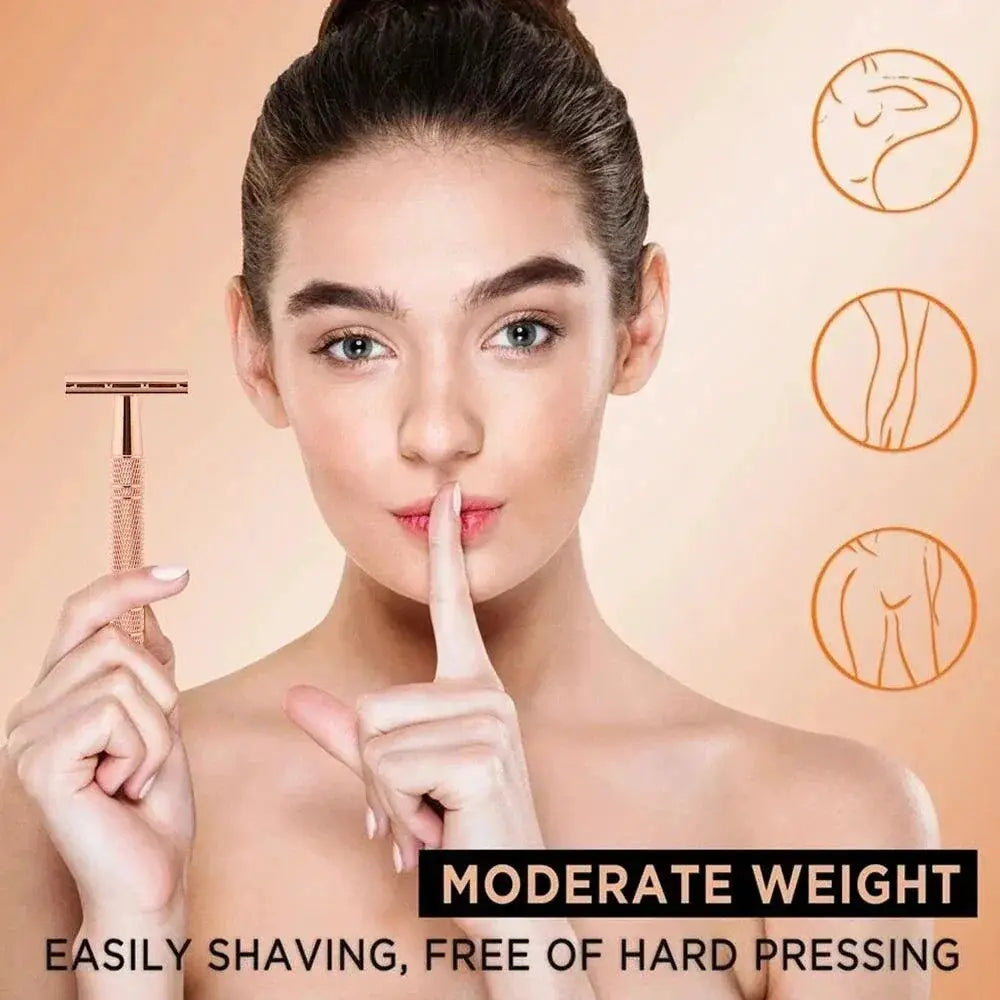 Rose Gold Double Edge Safety Razor Kit Shaving Solution