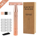 Rose Gold Double Edge Safety Razor Kit Premium Shaving Solution