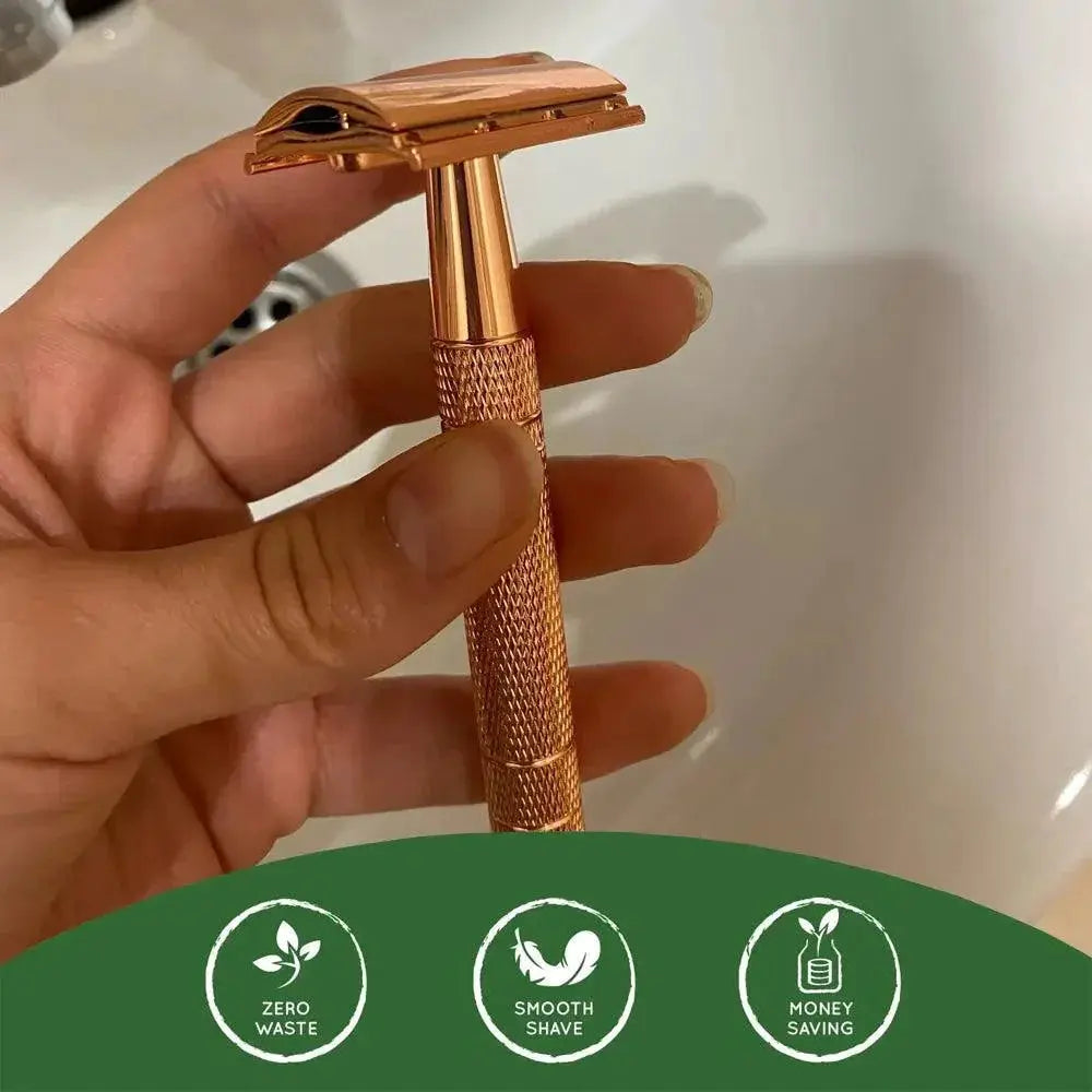 Rose Gold Double Edge Safety Razor Kit Shaving Solution