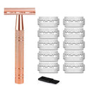 Rose Gold Double Edge Safety Razor Kit Premium Shaving Solution