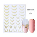 Rose Gold Geometric Nail Sticker Set for Chic Manicures