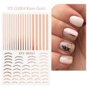 Rose Gold Geometric Nail Sticker Set for Chic Manicures