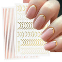 Rose Gold Geometric Nail Sticker Set for Chic Manicures