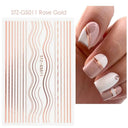 Rose Gold Geometric Nail Sticker Set for Chic Manicures