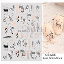 Rose Gold Geometric Nail Sticker Set for Chic Manicures