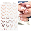 Rose Gold Geometric Nail Sticker Set for Chic Manicures