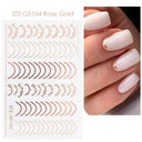 Rose Gold Geometric Nail Sticker Set for Chic Manicures