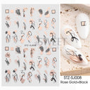 Rose Gold Geometric Nail Sticker Set for Chic Manicures
