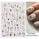 Rose Gold Geometric Nail Sticker Set for Chic Manicures