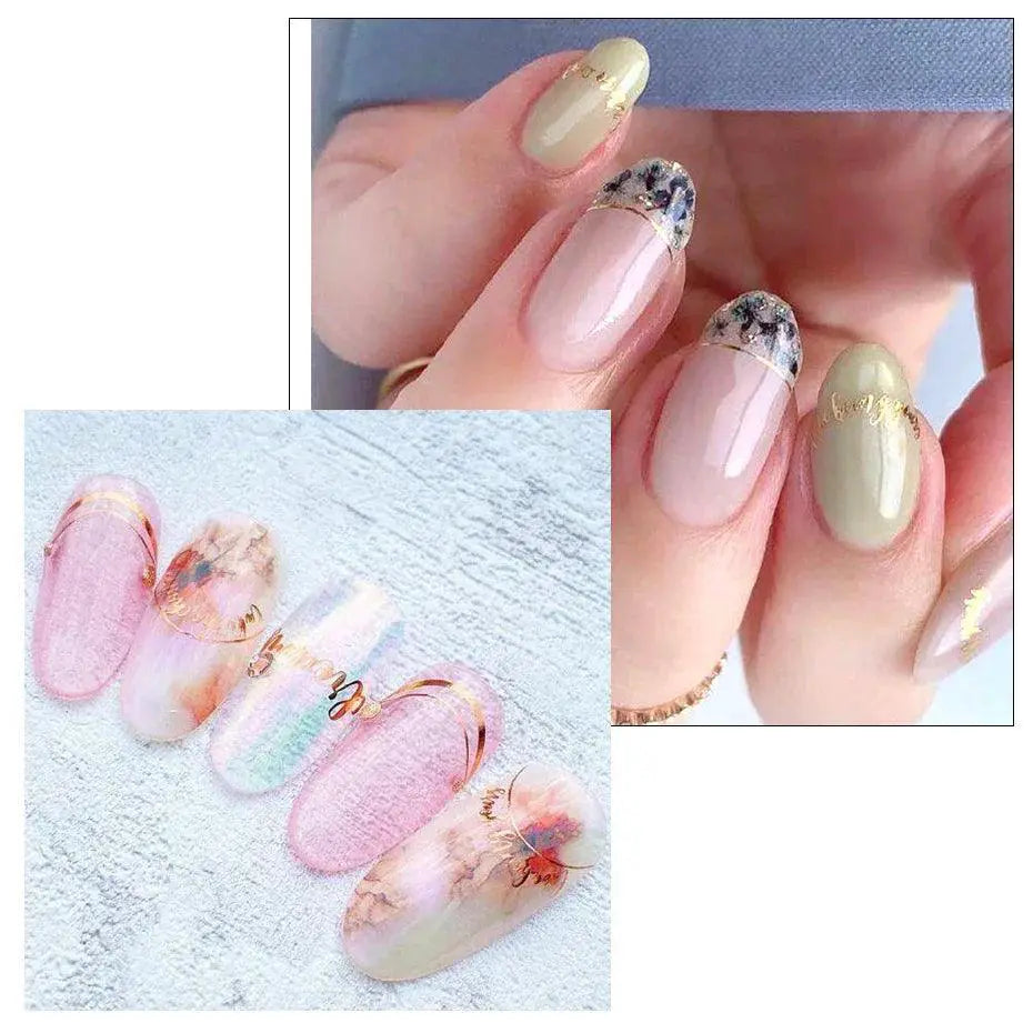 Rose Gold Geometric Nail Sticker Set for Chic Manicures