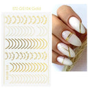 Rose Gold Geometric Nail Sticker Set for Chic Manicures