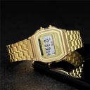 Rose Gold Silicone Watch: Trendy LED Digital Clock for Women