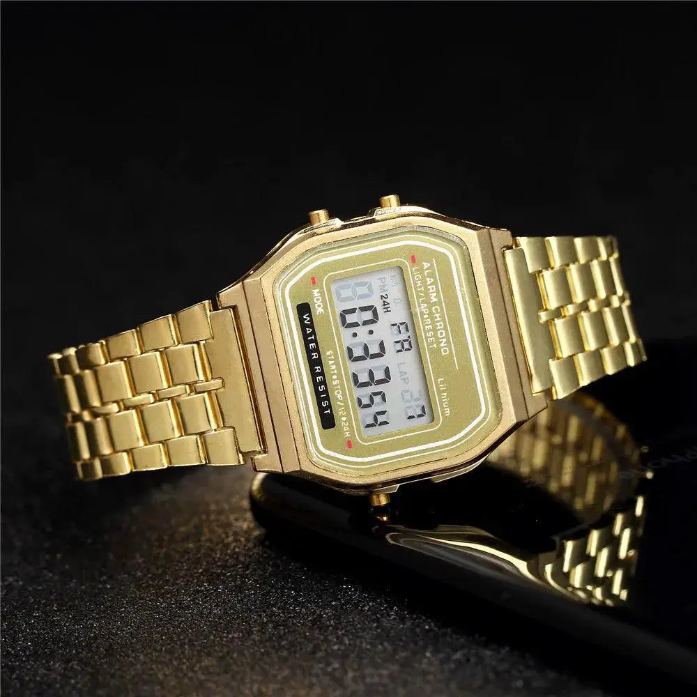 Rose Gold Silicone Watch LED Digital Clock for Women - OurLum.com2