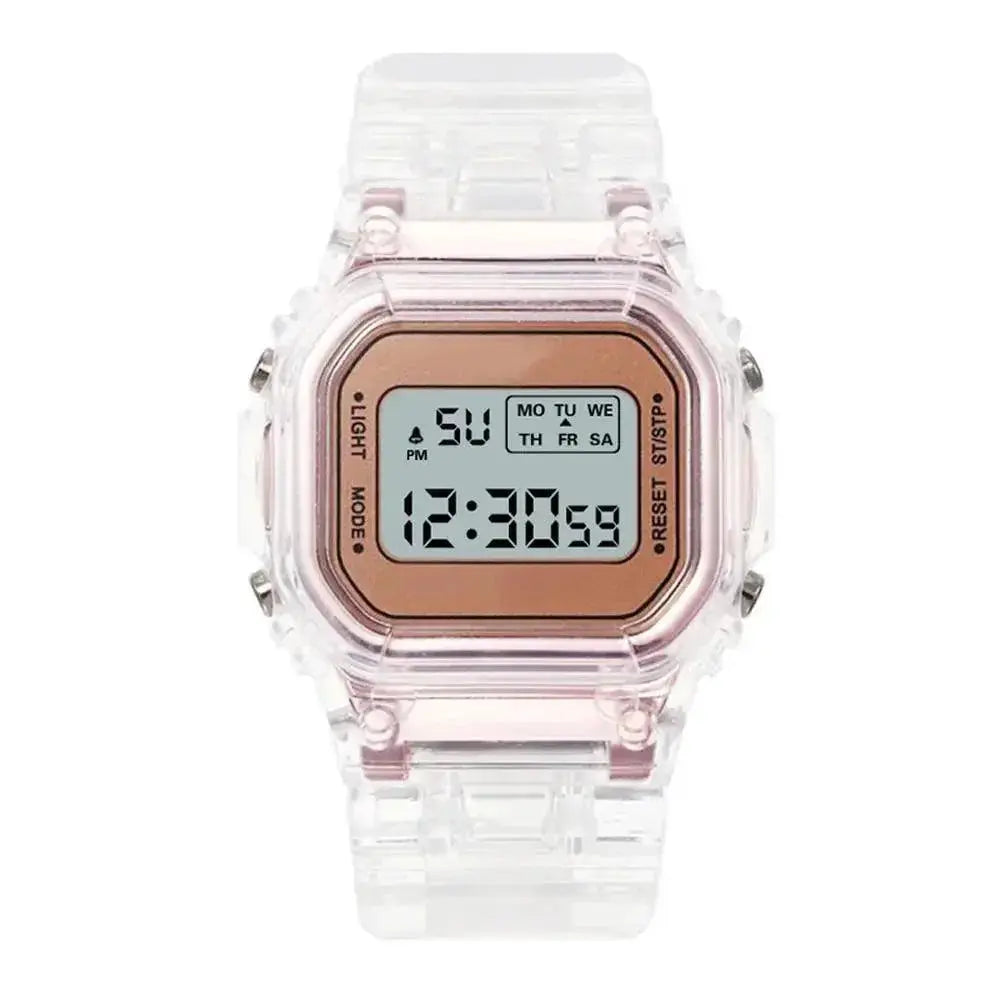 Rose Gold Silicone Watch LED Digital Clock for Women - OurLum.com5