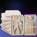 Rose Gold Stainless Steel Manicure Pedicure Set Kit Deluxe