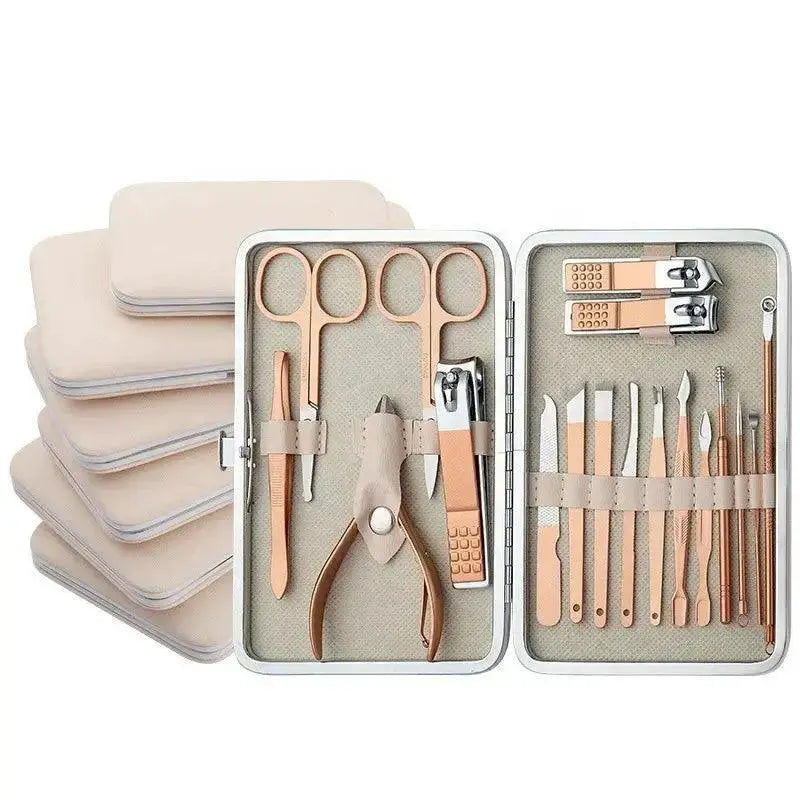 Rose Gold Stainless Steel Manicure Pedicure Set Deluxe Kit