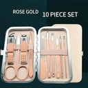 Rose Gold Stainless Steel Manicure Pedicure Set Kit Deluxe