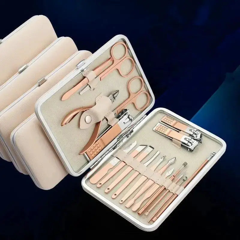 Rose Gold Stainless Steel Manicure Pedicure Set Deluxe Kit