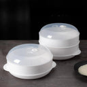 Round Plastic Microwave Steamer with Lid for Cooking