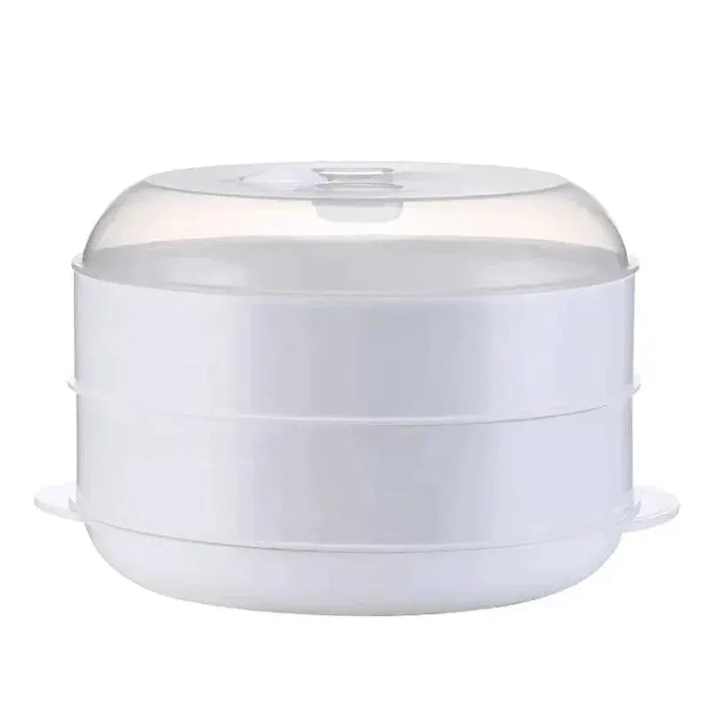 Round Plastic Microwave Steamer With Lid for Cooking