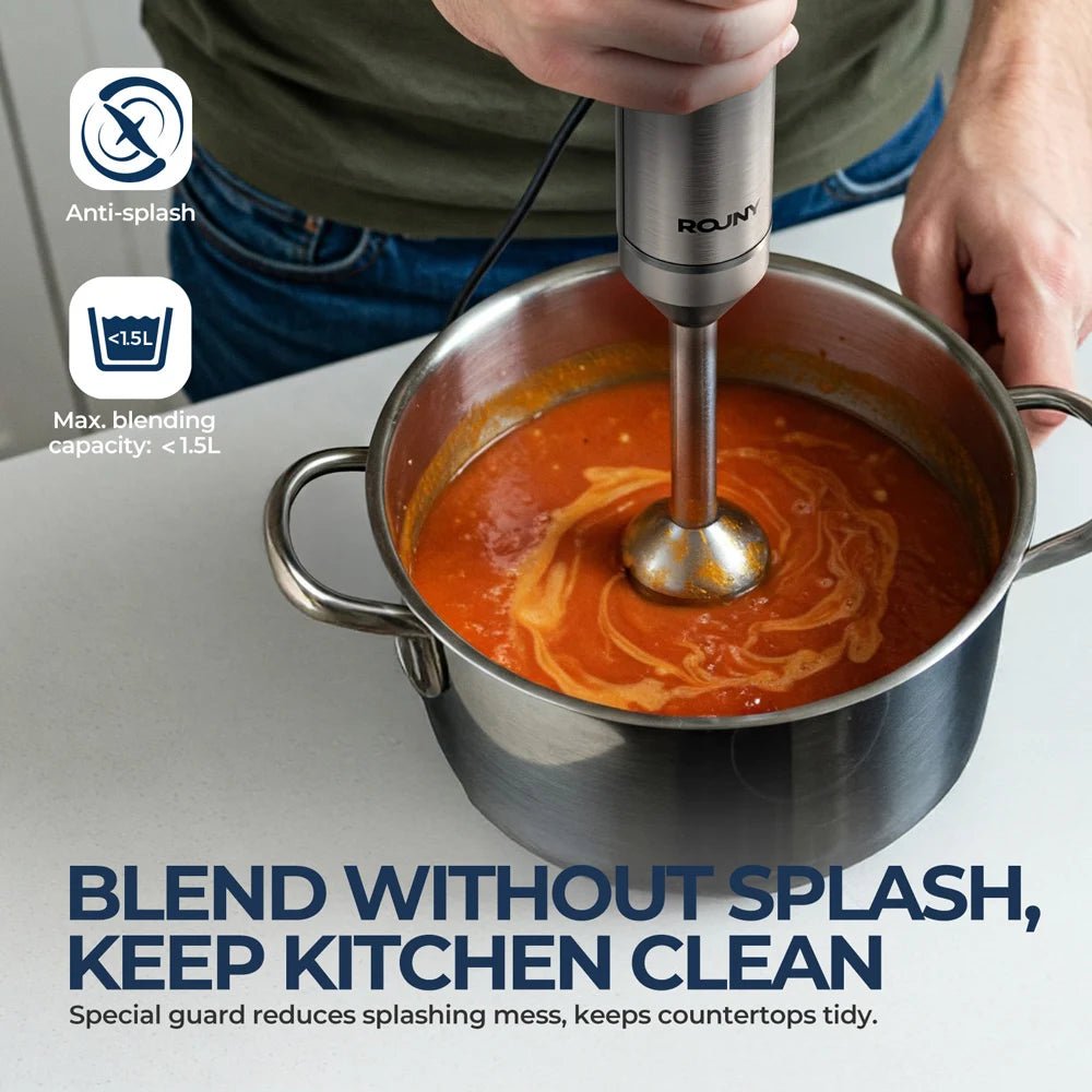Rouny 4 - In - 1 Hand Immersion Blender Stainless Steel Stick Mixer 700ml Beaker Pro