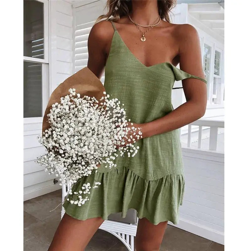 Ruffle Back Sundress Chic Cotton Dress For Summer Party