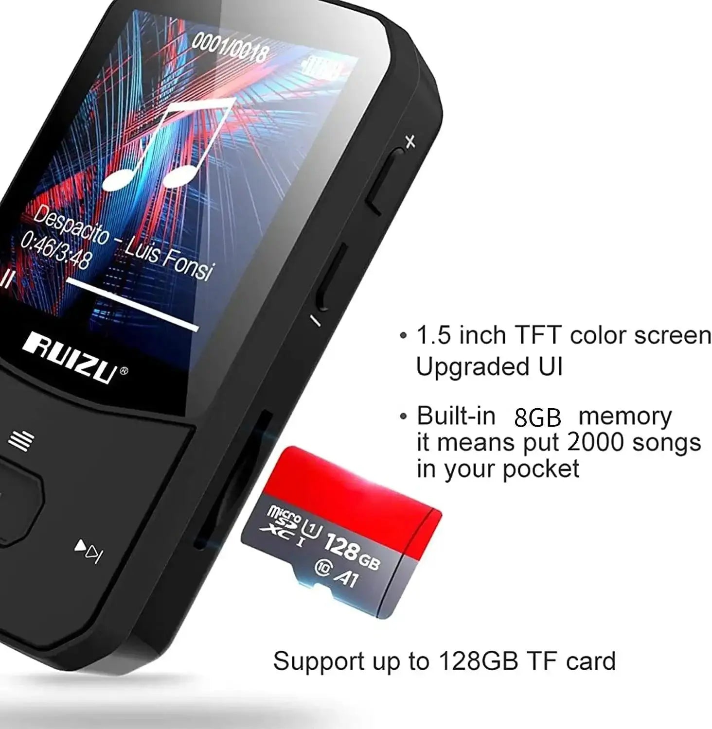 RUIZU X52 Bluetooth MP3 Player With FM Radio HiFi Sound