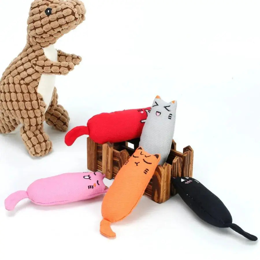 Rustle Sound Catnip Kitten Toy Teeth Grinding Plush Pillow