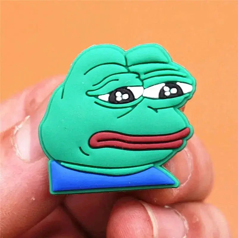 Sad Frog Shoe Charms for Kids Pins Party Gift Set Deluxe
