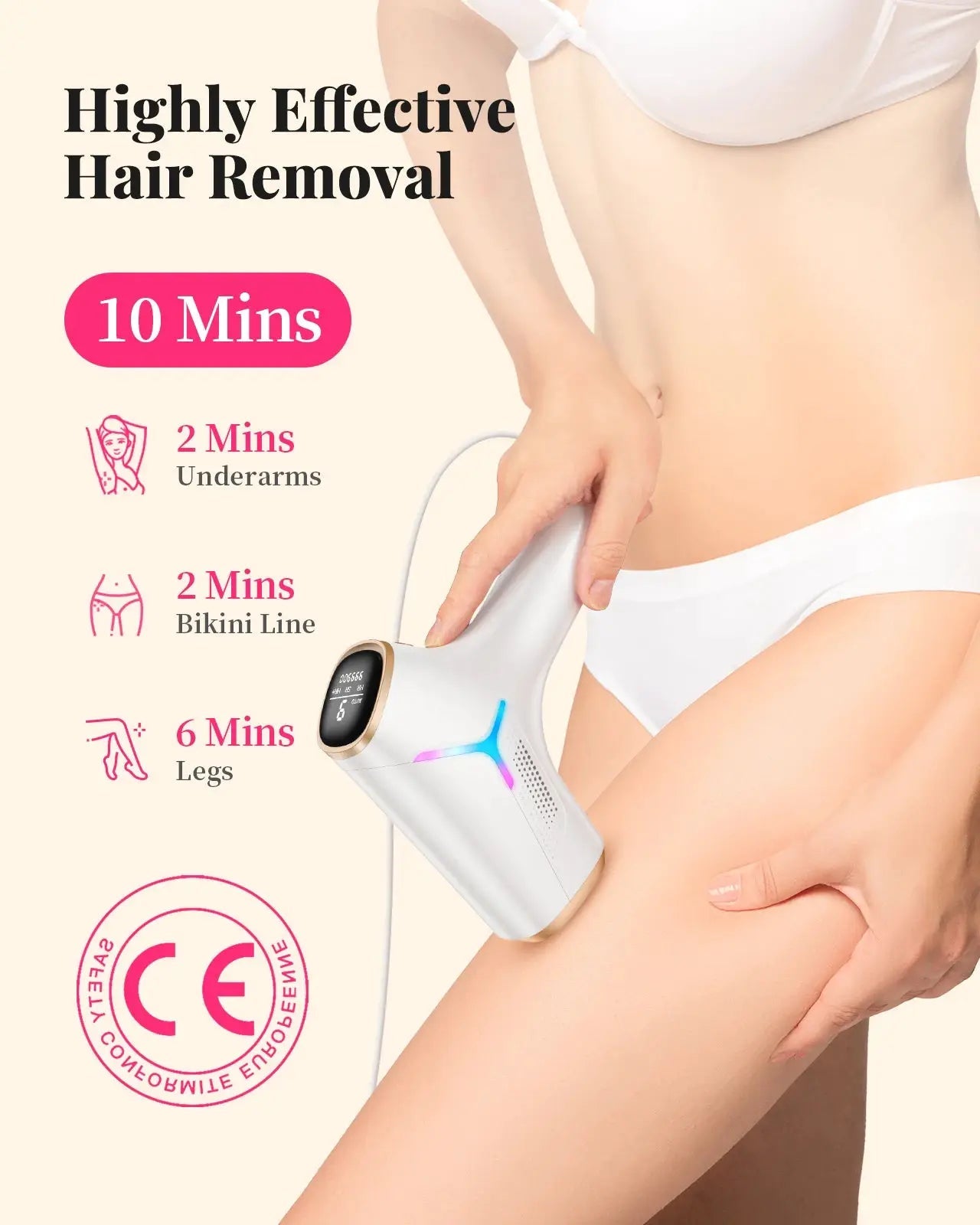 Safe IPL Hair Removal Device for Women