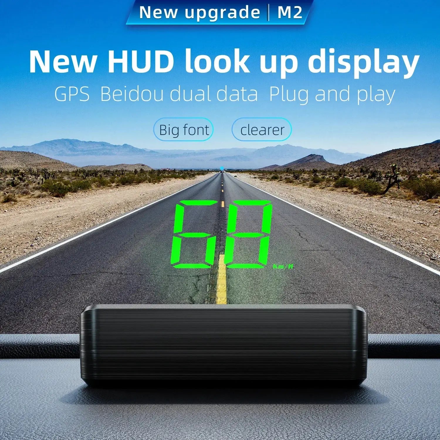Safer Driving Car HUD with Beidou GPS