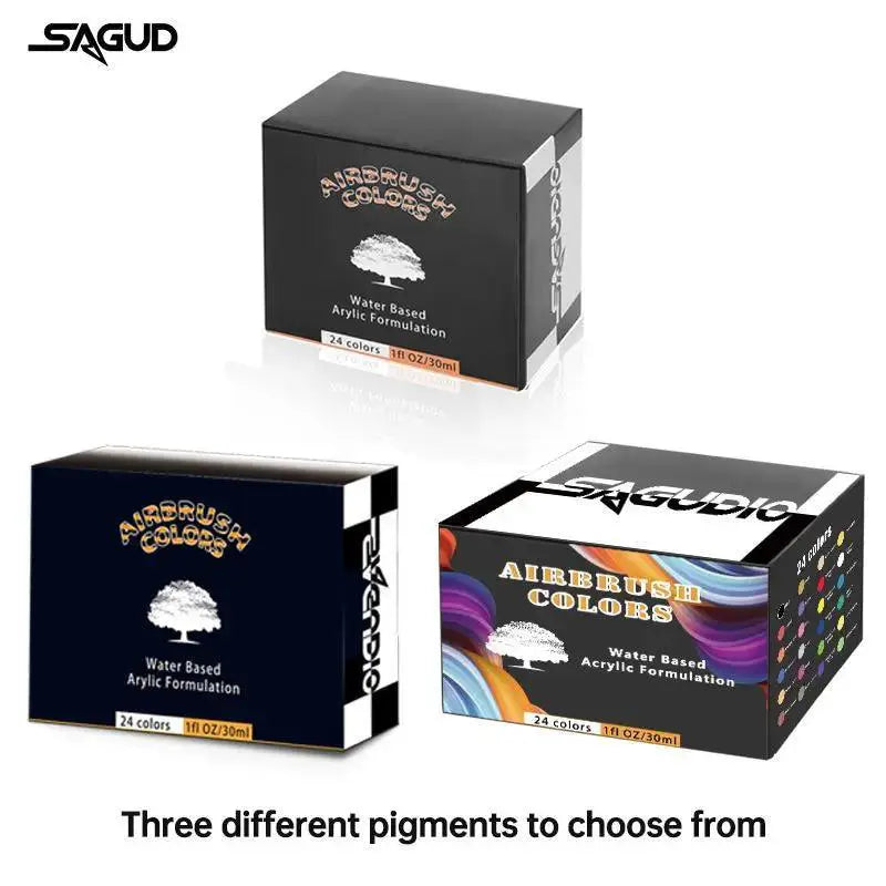 Sagud Airbrush Paint 12 24 Colors 30ml Opaque Fluorescent