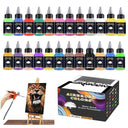 SAGUD Airbrush Paint Set 12 24 Colors 30ML Opaque Fluorescent