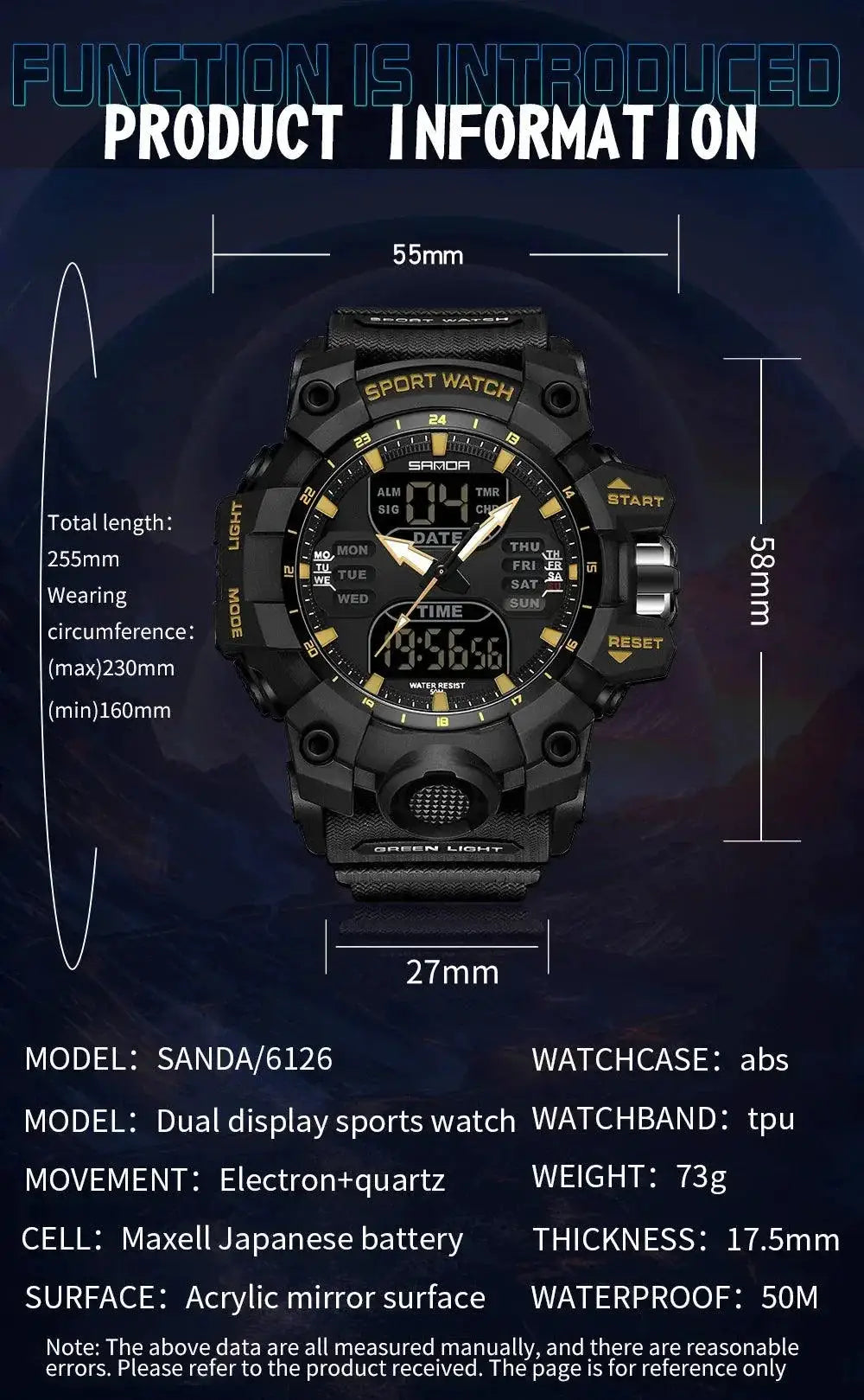 Sanda Men Sports Watch Military Design Upgrade Dual Display - OurLum.com