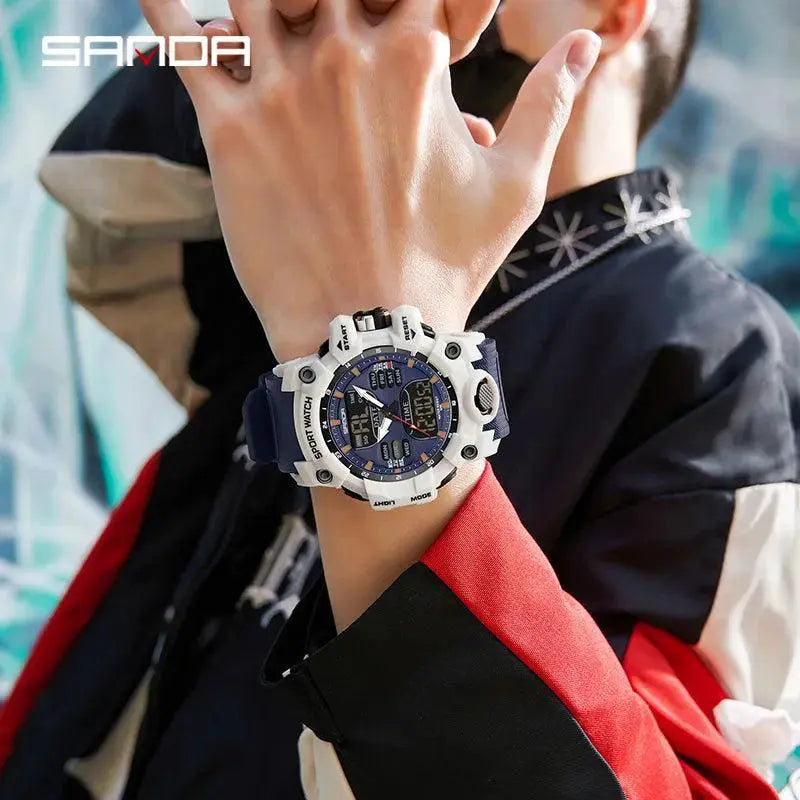 Sanda Men Sports Watch Military Design Upgrade Dual Display - OurLum.com