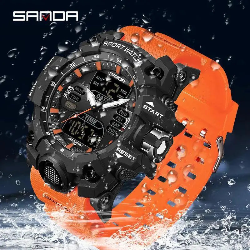 Sanda Men Sports Watch Military Design Upgrade Dual Display - OurLum.com