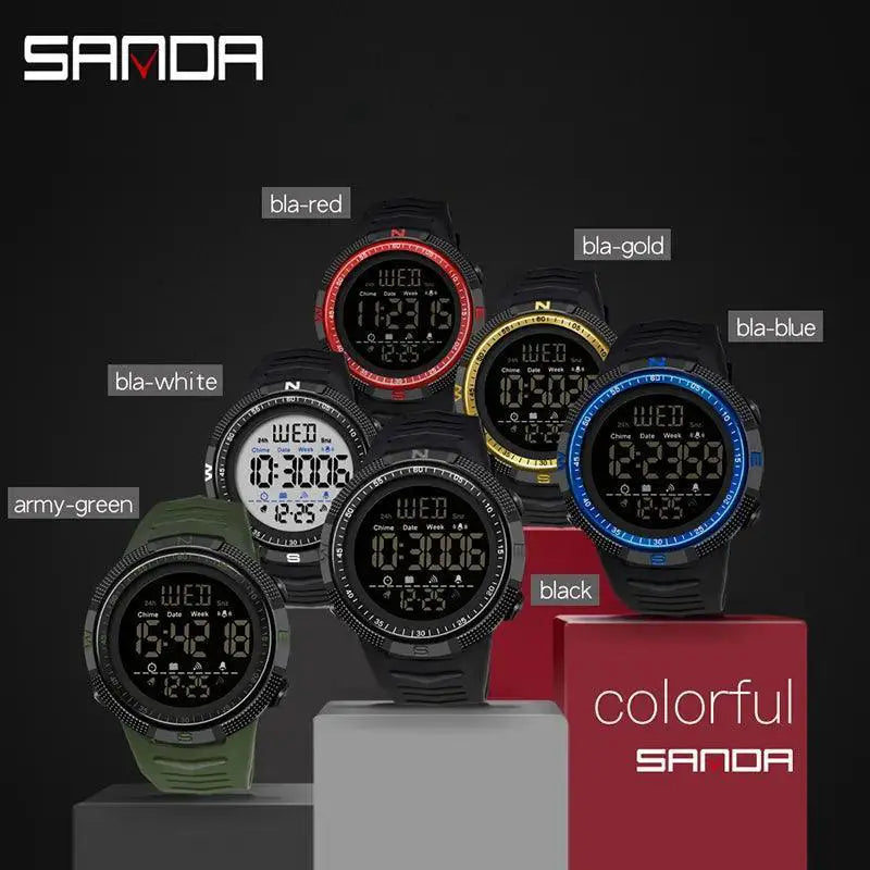 SANDA Military Digital Watch Waterproof Shockproof Gear