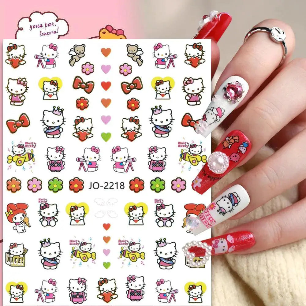 Sanrio Nail Stickers Set Hello Kitty My Melody Kuromi