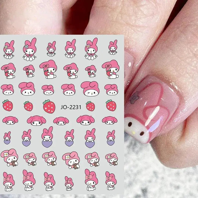 Sanrio Nail Stickers Set Hello Kitty My Melody Kuromi