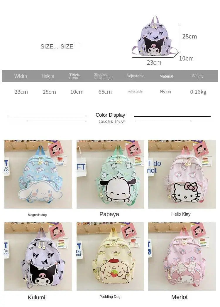 Sanrio Hello Kitty Kids Backpack Cartoon School Bag