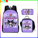 Sanrio Kuromi Backpack Pencil Bag Kawaii School Bag Set