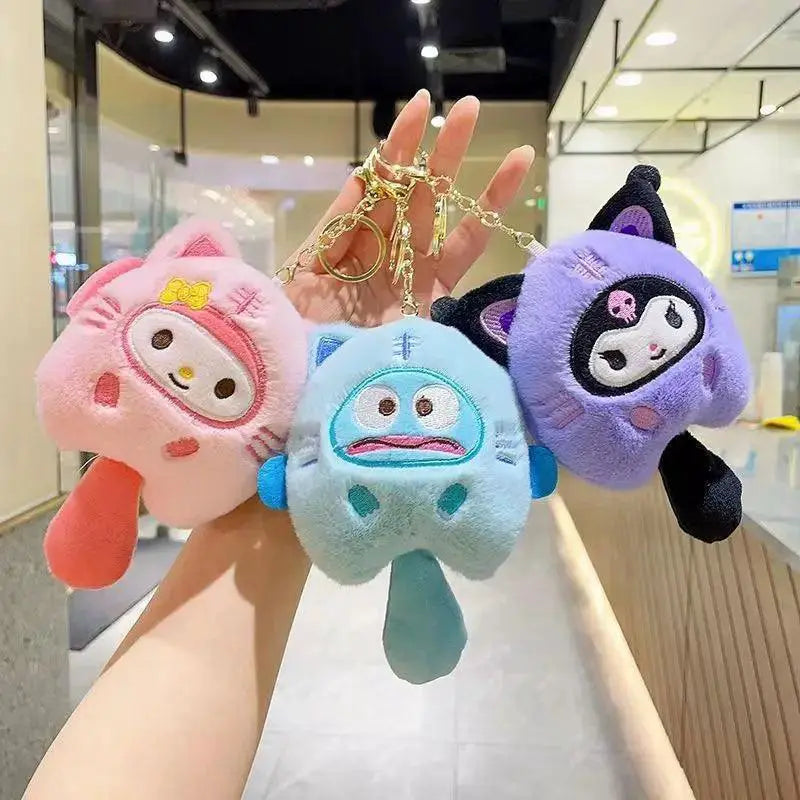 Sanrio Kuromi Cinnamoroll Cat Doll Keychain Cute Pendant