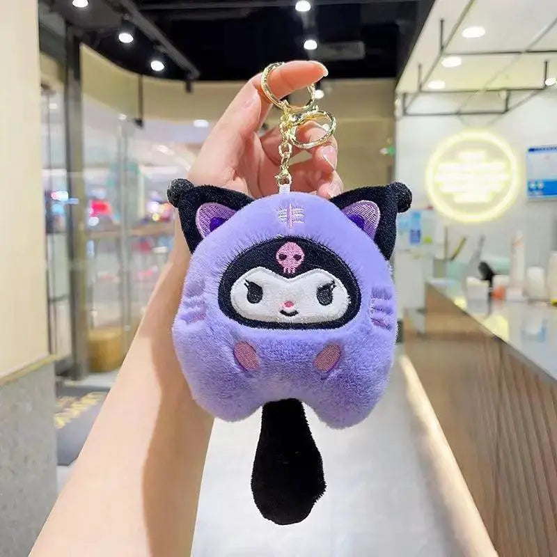 Sanrio Kuromi Cinnamoroll Cat Doll Keychain Cute Pendant
